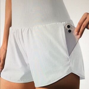 Light Gray Women's Active Shorts with Side Pocket